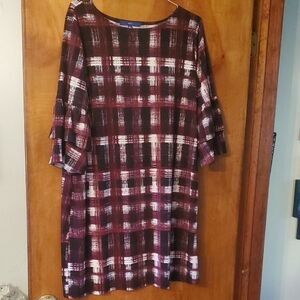 Apt. 9 Burgundy and Black Plaid Dress
